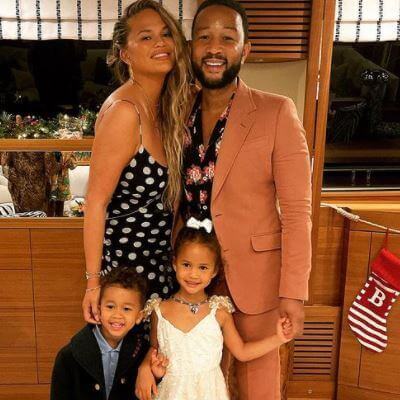 Tina Teigen's half-sister Chrissy Teigen with her husband John Legend and kids